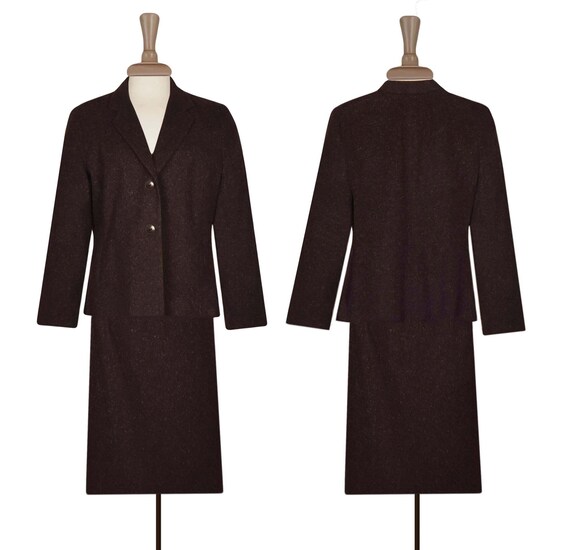 Norton McNaughton Wool Skirt Suit | Brown Skirt S… - image 3