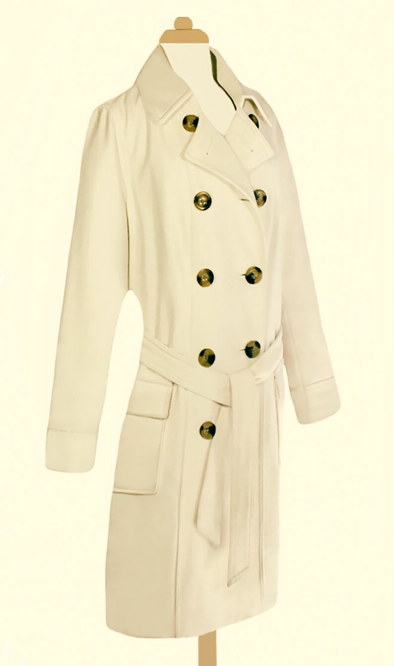 ladies white wool coat