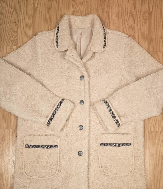 Womens Sherpa Coat- White Sherpa Jacket- Warm She… - image 3