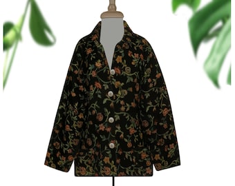 Vintage wandtapijt jas-tapijt jas-bloemen jas-boho jas-tapijt jas-hippie jas-India jas-Jane Ashley maat S