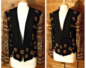 Women's Jacket- Bolero Jacket- Boho Jacket- Cropped Jacket- Beaded Mandala Jacket- Short Jacket- Ethnic Bohemian Beaded Jacket- Hippie Chic