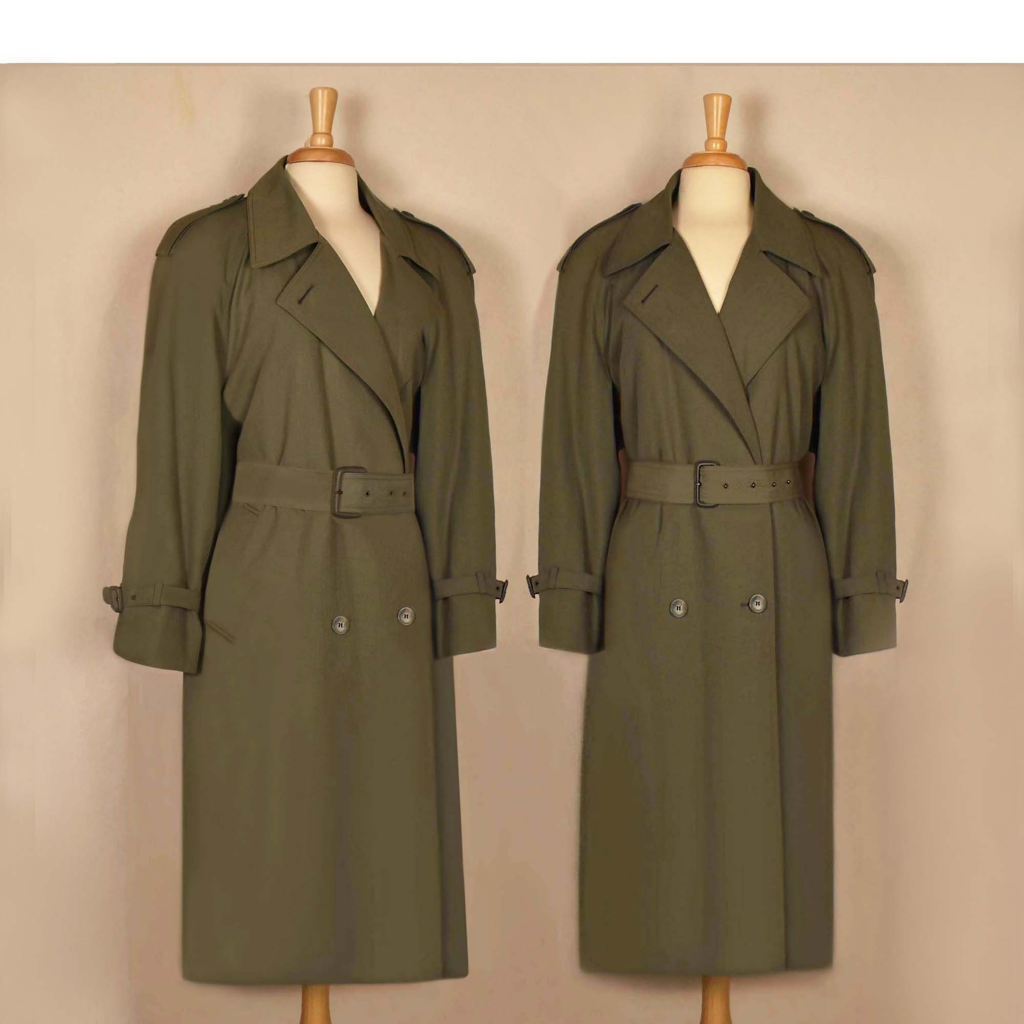 Womens London Fog Trench Coat- Green Trench Coat Womens