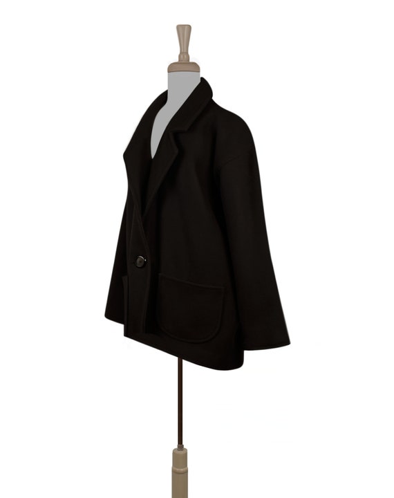 Womens Wool Coat- Winter Coat- Black Coat- Oversi… - image 6