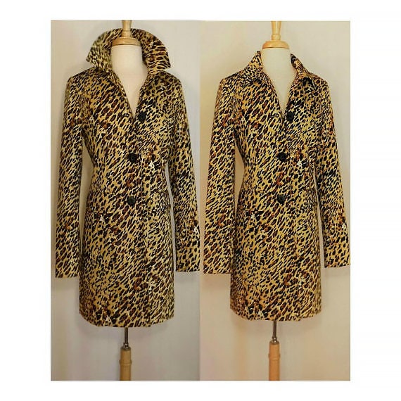 Leopard Print Coat- Long Coat- Animal Print Coat-… - image 2
