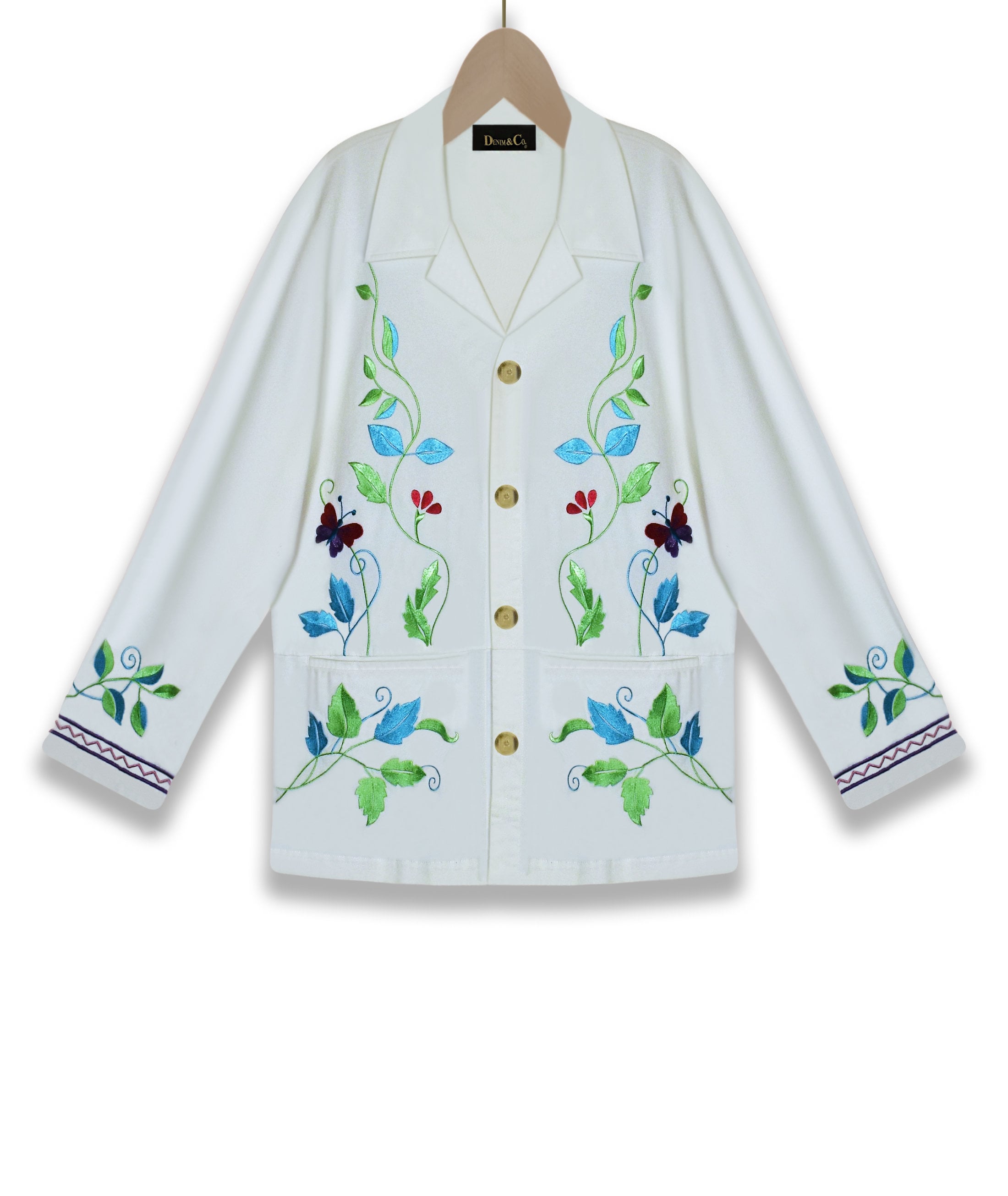Embroidered Jacket Embroidered White Coat Embroidered White Etsy