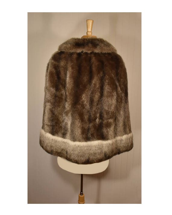 Vintage Faux Fur Cape- Fur Cape- Faux Fur Jacket-… - image 9