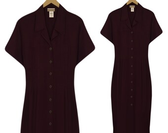 Womens Dress- Maxi Dress- Shirt Dress- Rayon Dress- Long Dress- Short Sleeve Dress- Long Maxi Dress- Button Down Dress- Back Tie Dress