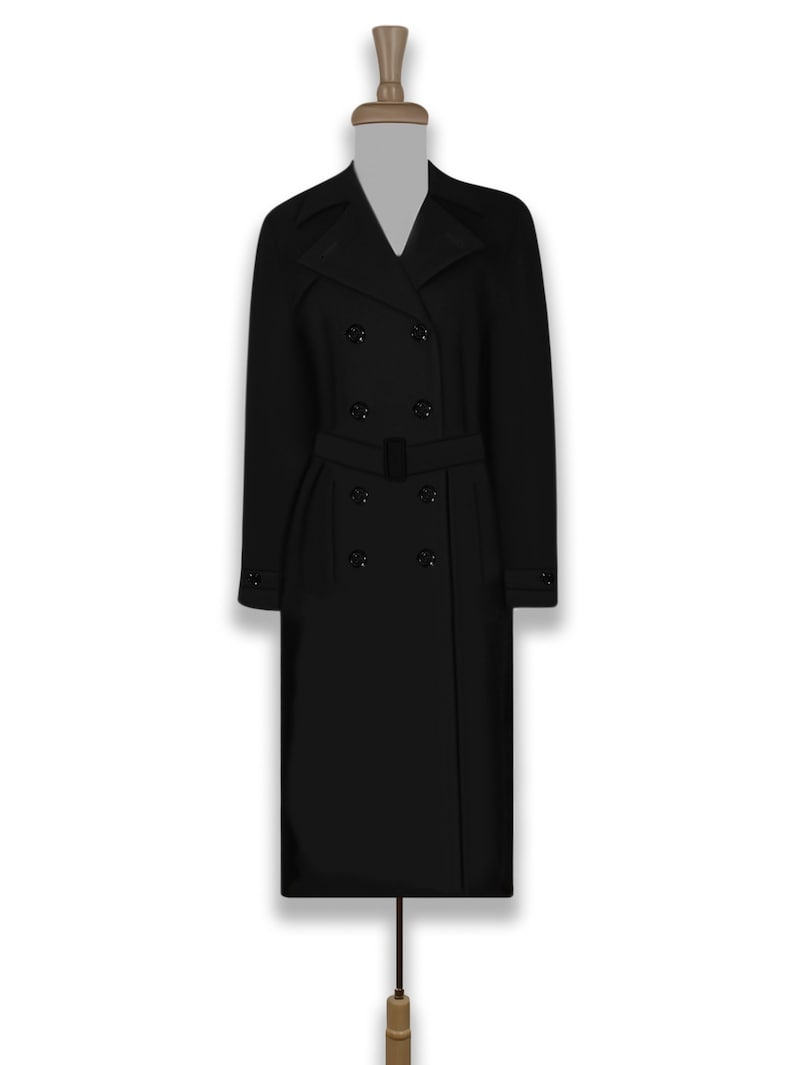 Women's Trench Coat Black Trench Coat Winter Coat Black Etsy