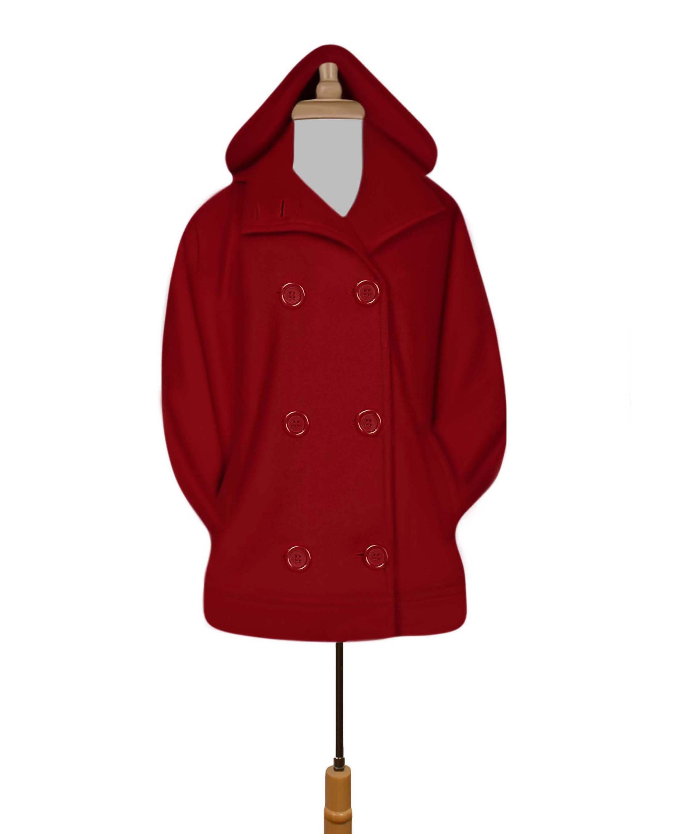 red plus size peacoat