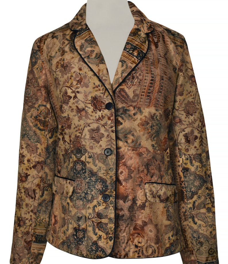 Womens Tapestry Jacket Hippie Jacket Boho Jacket Floral Etsy