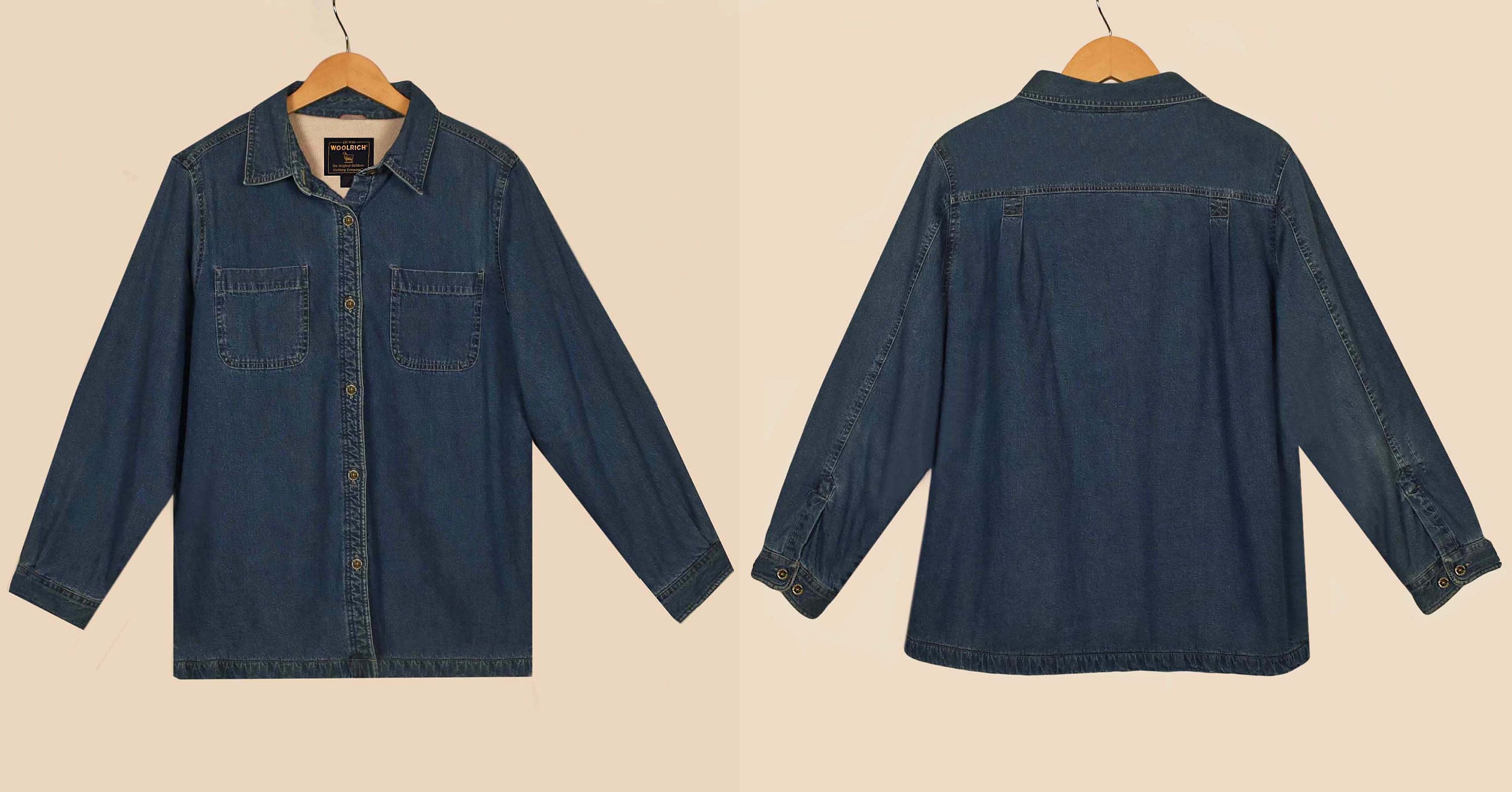 Woolrich Jean Jacket- Sherpa Lined Denim Jacket- XL Jean