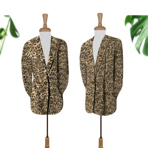 Calvin Klein Leopard Print Coat- Womens Leopard Print Blazer- Calvin Klein Cheetah Jacket- Animal Print Blazer- Calvin Klein Leopard Blazer
