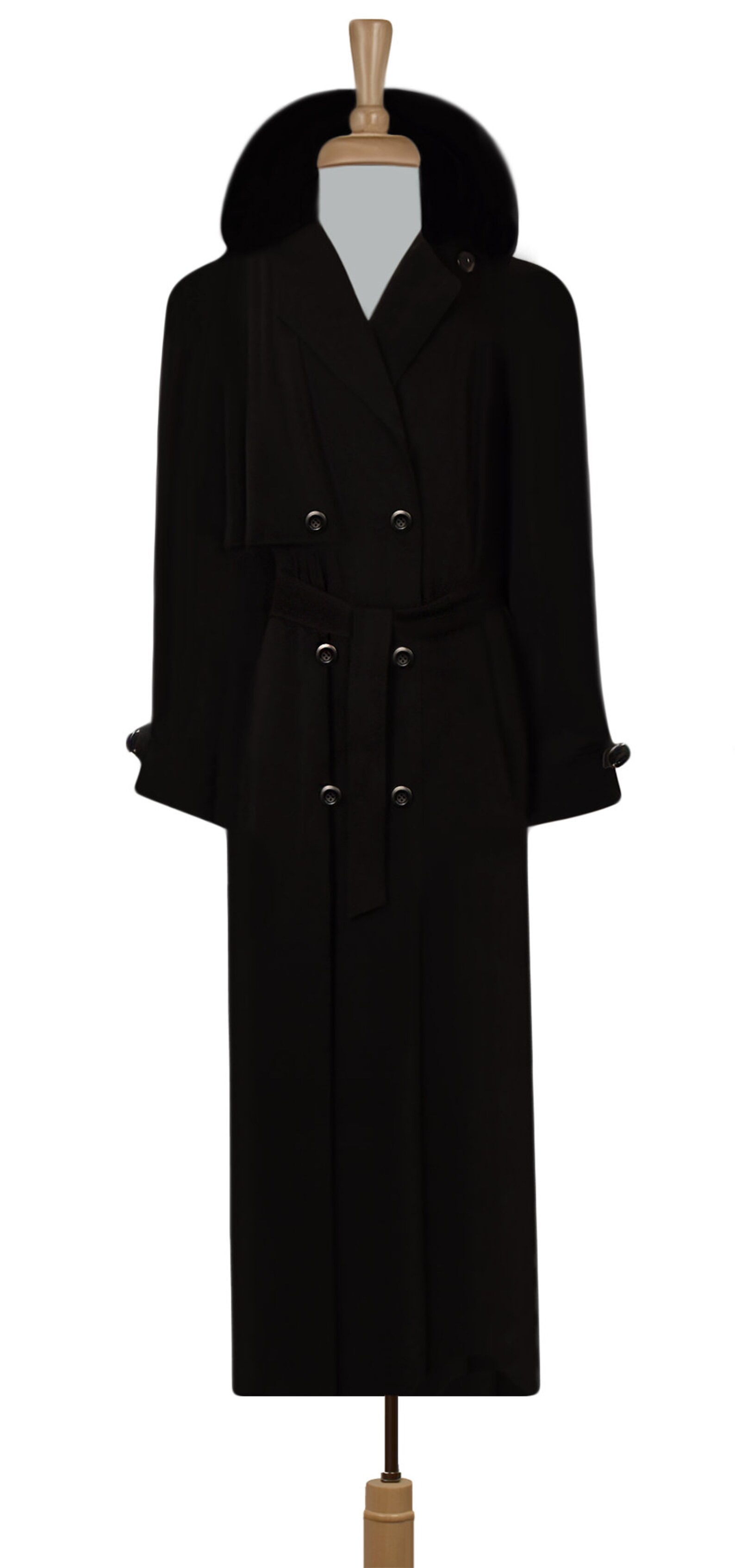 Womens Black Coat Long Black Coat Trench Coat Winter Coat Etsy