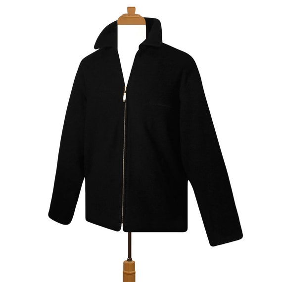 Mens Winter Coat- Winter Jacket- Wool Coat- Black