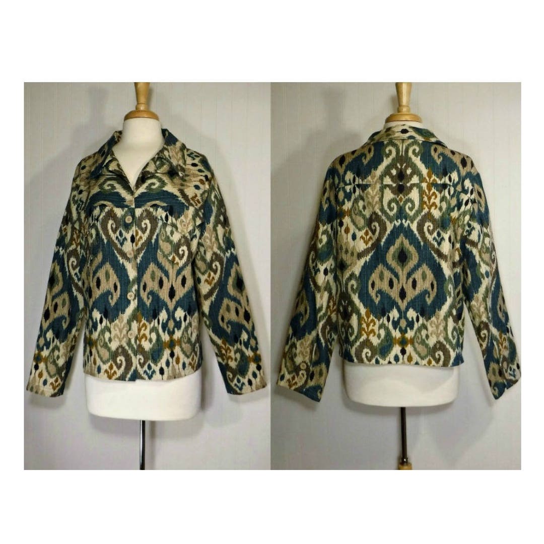 Veste Kimono Vintage Guatemala, Broderie Et Perles De Verre, Taille L, Fait Main, Années 80