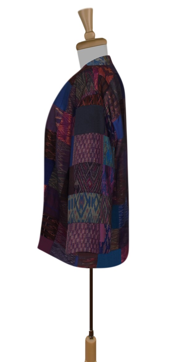 Silk Kimono Jacket Womens, Patchwork Jacket, Plus… - image 5