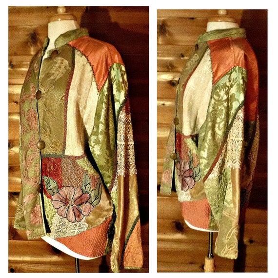 Womens Patchwork Jacket- Hippie Jacket- Boho Jack… - image 2
