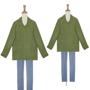 Damen Grüne Cordjacke- Denim & Co Jacke- Cordjacke S- Grüne Cordjacke- Petite Cordjacke- Grüne Baumwolljacke