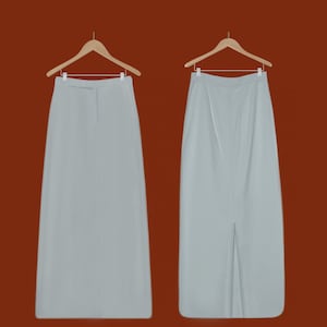 Maurices Long Skirt- White High Waisted Skirt- Long White Skirt- Cotton Skirt Long- Long White Cotton Skirt- White Midi Skirt Slit- 90s