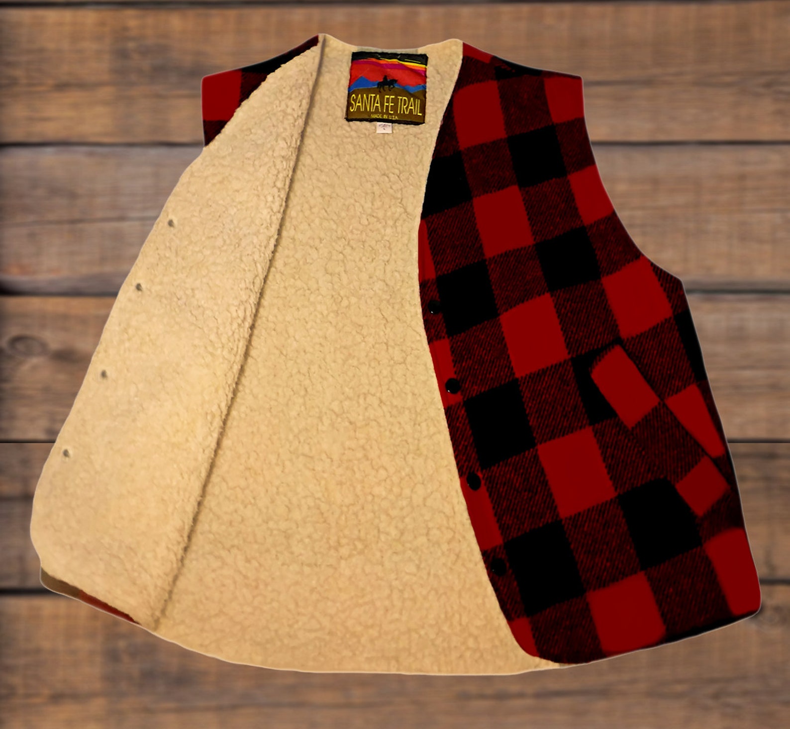 Men's Buffalo Plaid Vest Lumberjack Vest Southwest Vest Camping Fishing