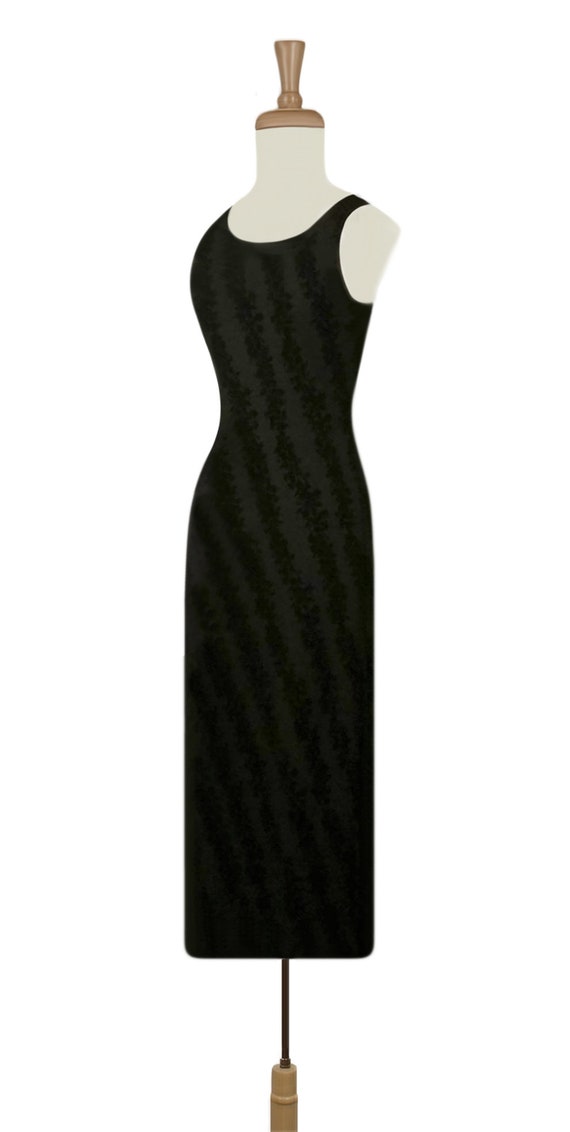 Long Black Dress- Crushed Velvet Black Dress- Emb… - image 6