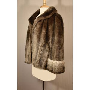 Vintage Faux Fur Cape Fur Cape Faux Fur Jacket Faux Mink Cape Fur Shawl Fur Stole Fur Shrug Vegan Fur Cape Jacket Women's Cape image 7