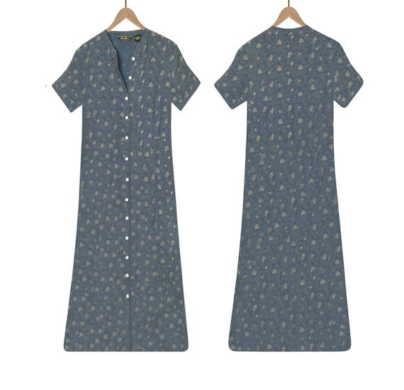 Women's Long Midi Dress- Vintage Button Up Dress-… - image 6