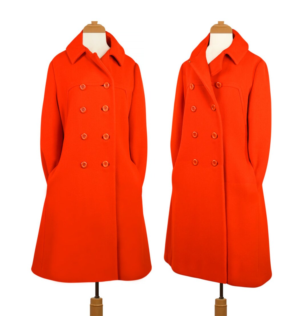 Womens Vintage Coat- Braeton Coat- Union Made ILGWU Coat- Red Pea