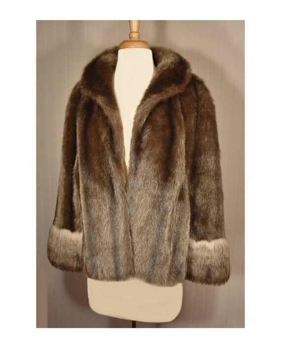 Vintage Faux Fur Cape- Fur Cape- Faux Fur Jacket-… - image 4