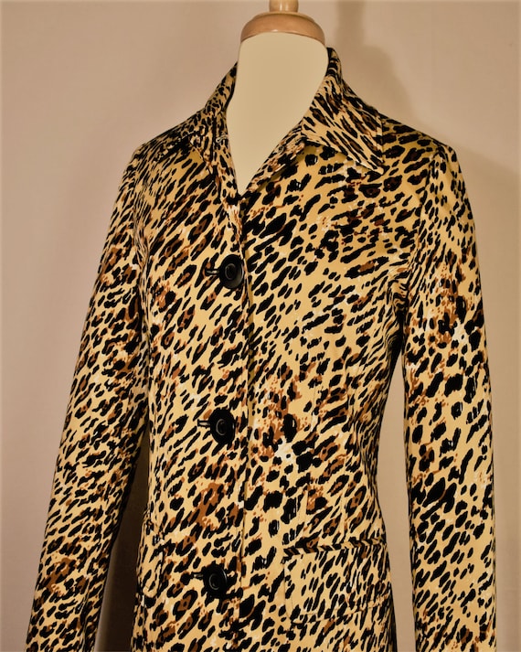 Leopard Print Coat- Long Coat- Animal Print Coat-… - image 3