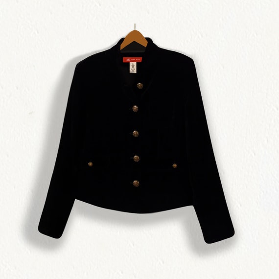 Women's Black Jacket- Black Velvet Jacket- Cropped
