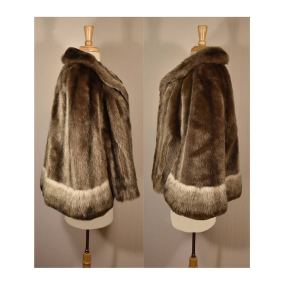 Vintage Faux Fur Cape- Fur Cape- Faux Fur Jacket-… - image 5