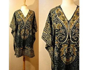 Vintage Kaftan Dress- Short Kaftan Dress- Womens Ethnic Tapestry Dress- Hippie Dress- Indian Kaftan- Ethnic Kaftan- Plus Size Caftan Dress