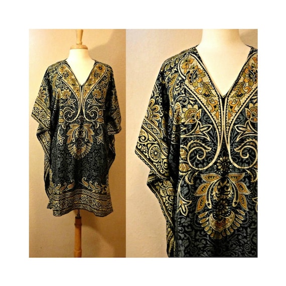Vintage Kaftan Dress- Short Kaftan Dress- Womens E