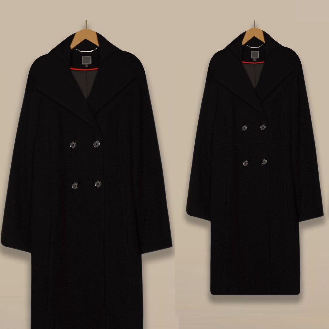 Old Navy Wool Coat Plus Size Long Black Wool Coat Black Wool Pea Coat Long Black Winter Coat Old Navy Long Pea Coat Women s Pea Coat XL Etsy