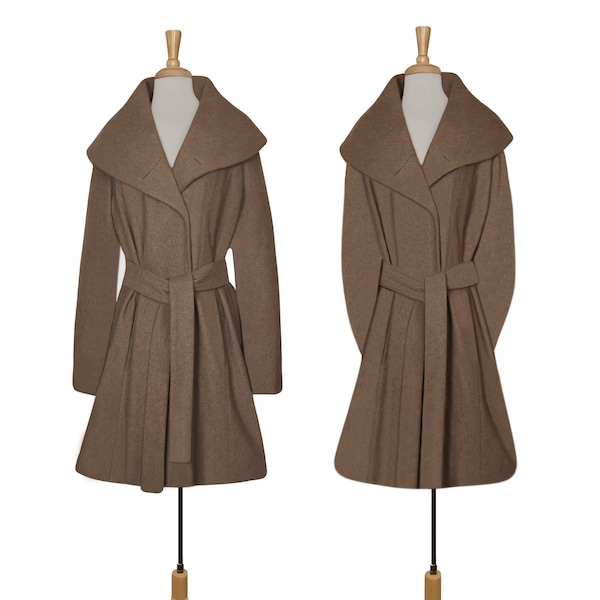 shawl collar womens coats