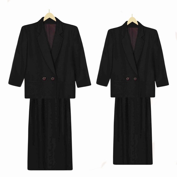 Talbots Black Skirt Suit | Midi Skirt Suit Set | W