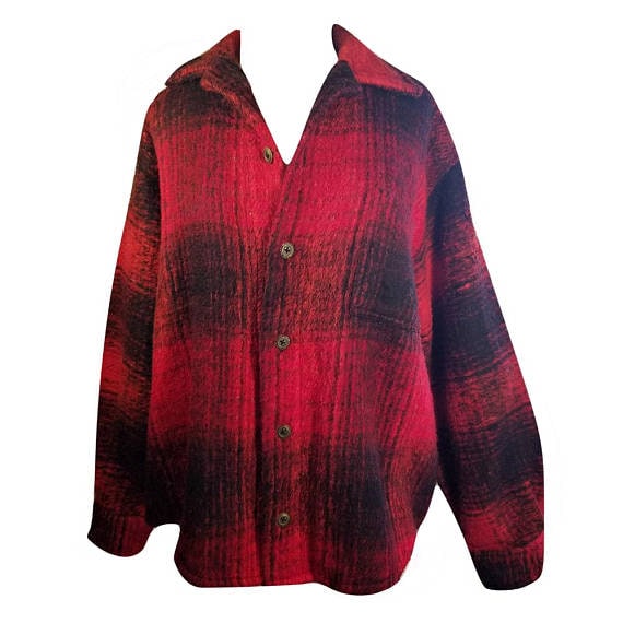 Men's Buffalo Plaid Jacket- Casual Buffalo Plaid- Camping Jacket- Fishing Jacket- Outdoor Jacket- Vintage Earth Ragz  | Made in Mexico