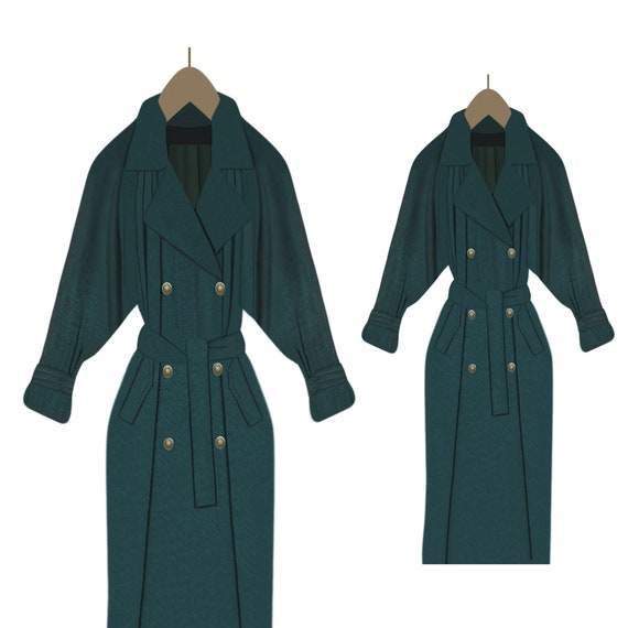 Women's Winter Coat- Trench Coat- Long Raincoat- M