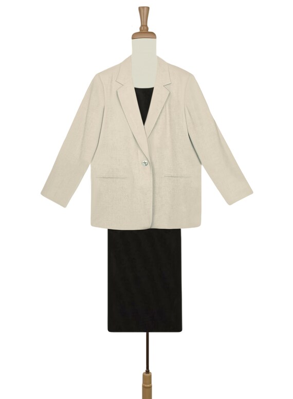 Womens Blazer- Beige Jacket- Vintage Blazer- Wome… - image 2