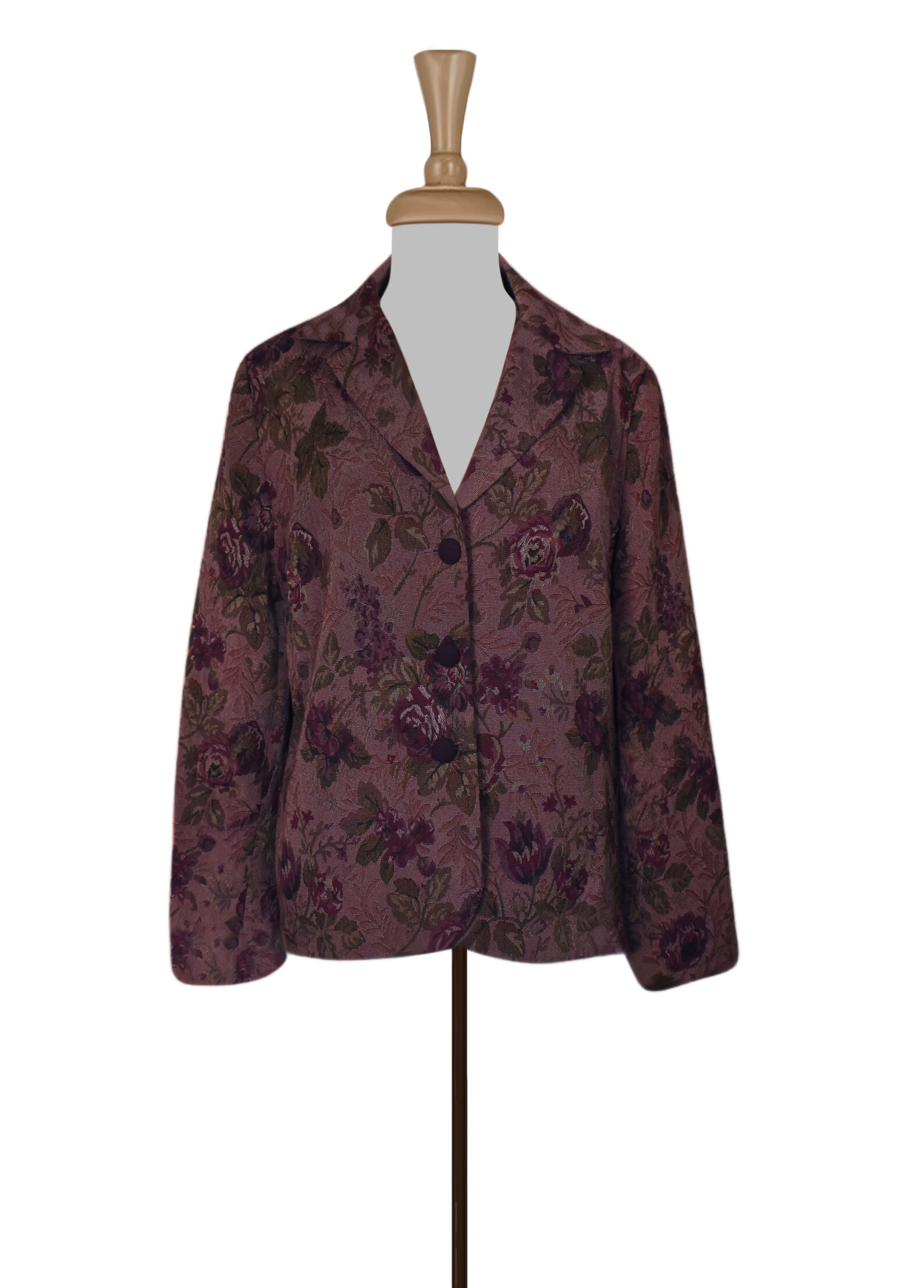 Vintage Tapestry Jacket Tapestry Coat Floral Jacket Purple Etsy