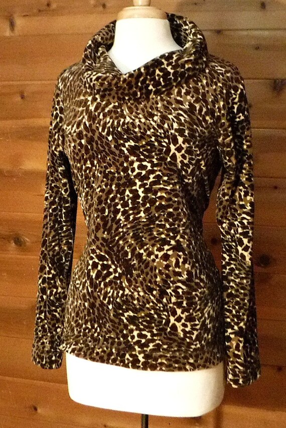 Turtleneck Sweater- Leopard Print Shirt- Leopard … - image 4