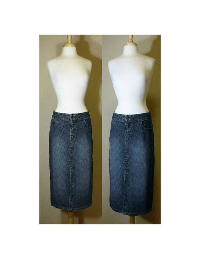 Jean Skirt Long Jean Skirt Denim Skirt Long Denim Skirt Denim Maxi Skirt Blue Jean Skirt Billabong Vintage SurferGirl Surfer Clothes image 5