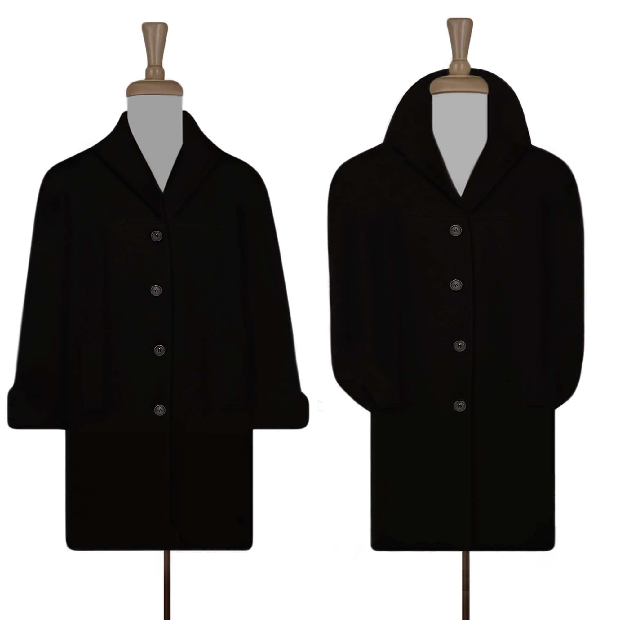 Cabin Creek Coat- Oversized Wool Black Coat- Womens 2X Winter Coat 