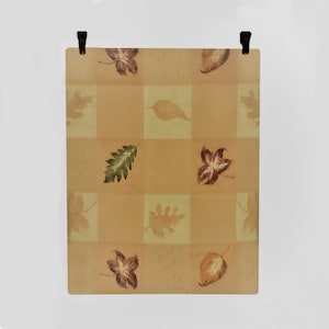 Vintage Tablecloth- Oval Tablecloth- Harvest Tablecloth- Farmhouse Linen- Country Table Linen- Pale Orange Embossed Leaf Tablecloth Linen