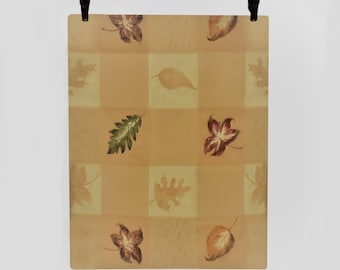 Vintage Tablecloth- Oval Tablecloth- Harvest Tablecloth- Farmhouse Linen- Country Table Linen- Pale Orange Embossed Leaf Tablecloth Linen