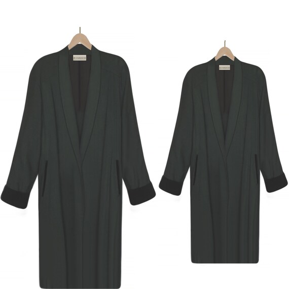 Vintage 80s Duster Coat- Linen Duster Coat- Long D