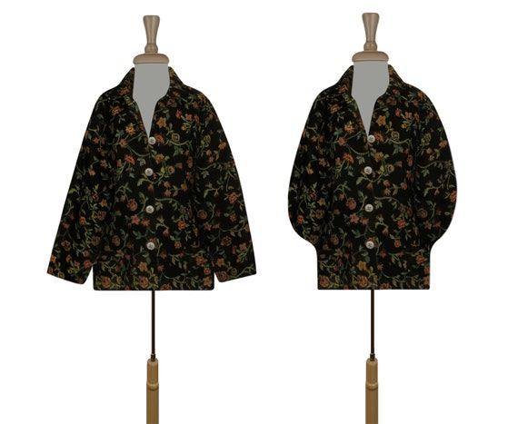 Vintage Tapestry Jacket- Tapestry Coat- Floral Ja… - image 7