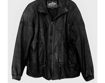 Men's leather jacket, black leather jacket, motorcycle jacket, riding jacket, biker jacket, insulated jacket, leather jacket, bomber jacket