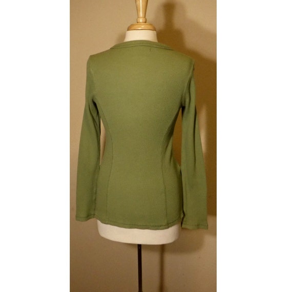 Women's shirt, vintage FLAX shirt, knit shirt, bu… - image 4